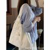Gentle Fairy Beauty Lace Shoulder Bag Korean Style Canvas Bag Female Student Class Bag Beige Flower Bag