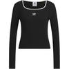 Originals Adicolor Fall Winter 24 Collection Logo Fitted Square Neck Long Sleeve Knit Top Women Tops Black JM8052