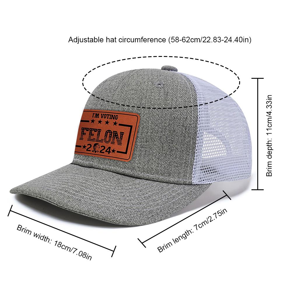 Trump  Baseball Cap Peaked Cap with Snapback Enclosure Political Dad Hat I'm Voting Felon American Patriot Hat for Men Women