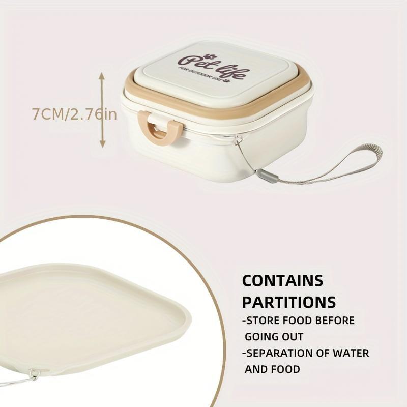 Складные двойные миски для домашних животных 2-в-1 — герметичные, портативные, кормушка для домашних животных и поилка для воды — дорожные миски для собак с крышкой для путешествий и прогулок на свежем воздухе