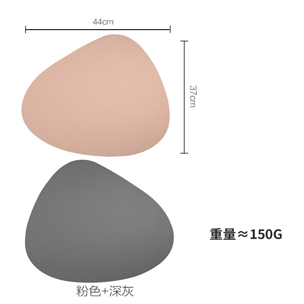High-end two-color leather placemat household triangular oval waterproof and oil-proof thermal insulation mat bowl cushion coaster placemat