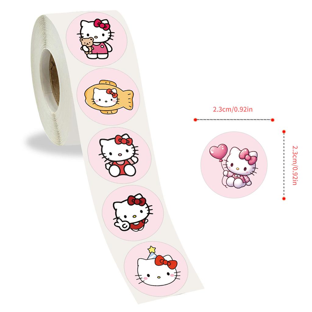 500 шт./рулон Милые Запечатывающие Наклейки Sanrio Кавайный Мультяшный Рулонный Декаль DIY Багаж Телефон Гитара Кружка Скрапбукинг Детские Игрушки