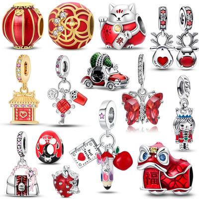 Милый медный шляпа-пряничный домик сердце праздничный шарм-подвеска в виде щелкунчика подходит для оригинального браслета сделай сам рождественская елка подарок