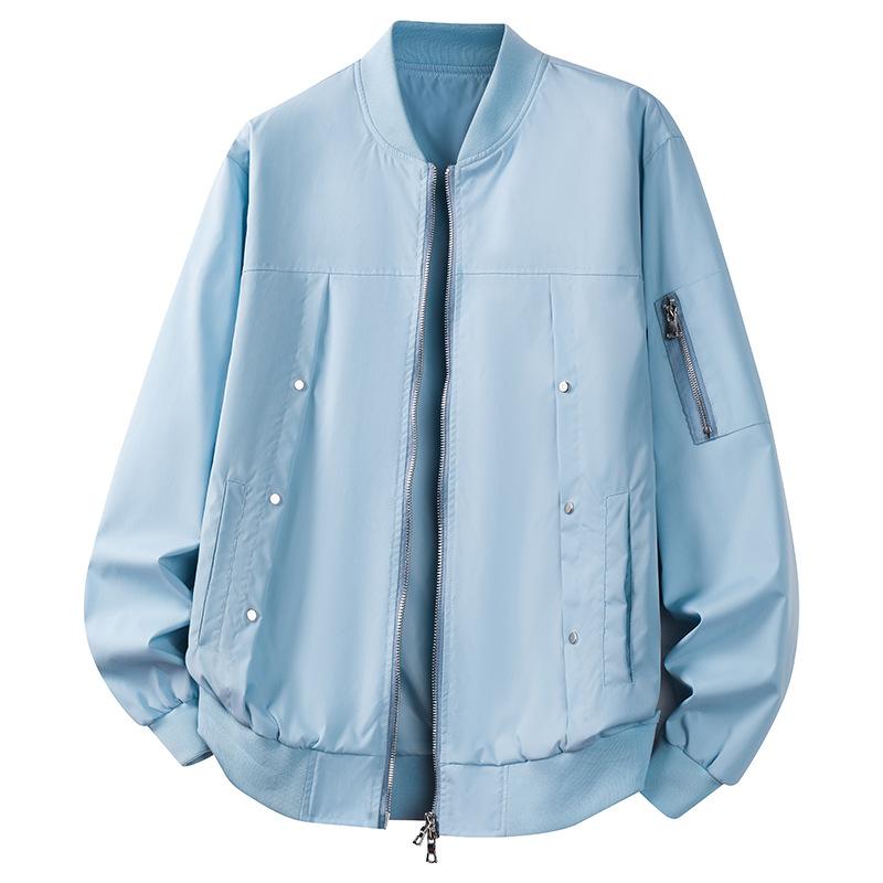 Минималистичная осенне-зимняя мода, повседневная, большого размера, трендовая, повседневная, металлическая пряжка, двойная молния, бейсбольная одежда, мужские куртки