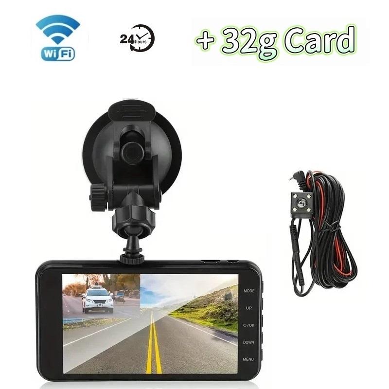 4-Inch HD Dual-Lens Touchscreen WiFi Car Dashcam