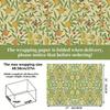 12pcs/set Vintage Floral Gift Wrapping Paper - 50.8-68.58cm, Elegant Green & Golden Floral Patterns with Butterflies & Fruits