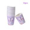 Pink Purple Butterfly Disposable Tableware Paper Plate Cup Napkin Banner Butterfly Birthday Party Decor Baby Shower Wedding Supp