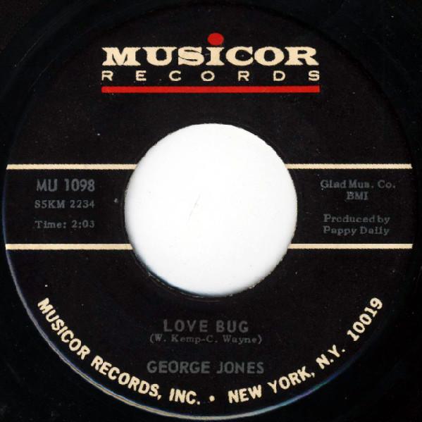 7-дюймовая пластинка GEORGE JONES - Love Bug / I Can't Get Used To Bein MU1098 Musicor Records 1965 США Фолк Б/у