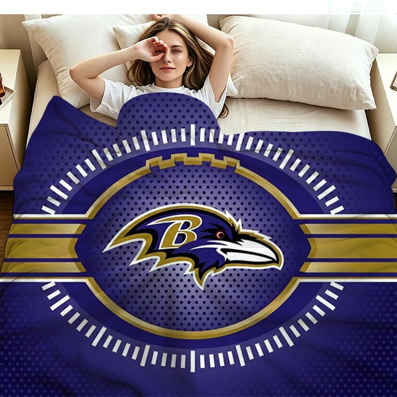 Baltimore Ravens Print Flannel Blanket High Quality Warm Comfortable Cover for All Seasons Perfect for Gifts Home Decor