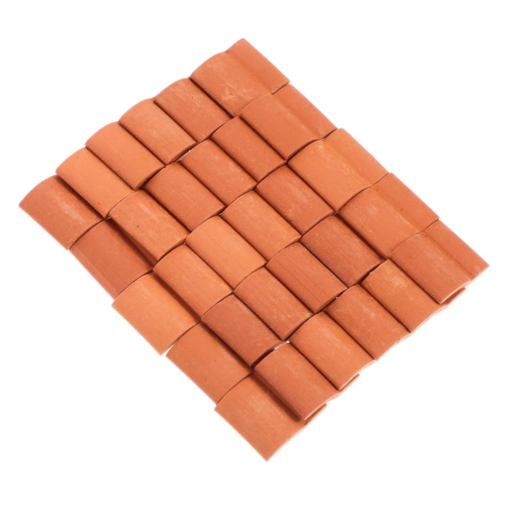 Миниатюрный набор для диорамы из кирпичной плитки Toyvian Миниатюрная кирпичная блочная плитка Миниатюрная модель кирпичной черепицы для крыши Детали мини-кирпичной диорамы Сцена из плитки для строительства своими руками