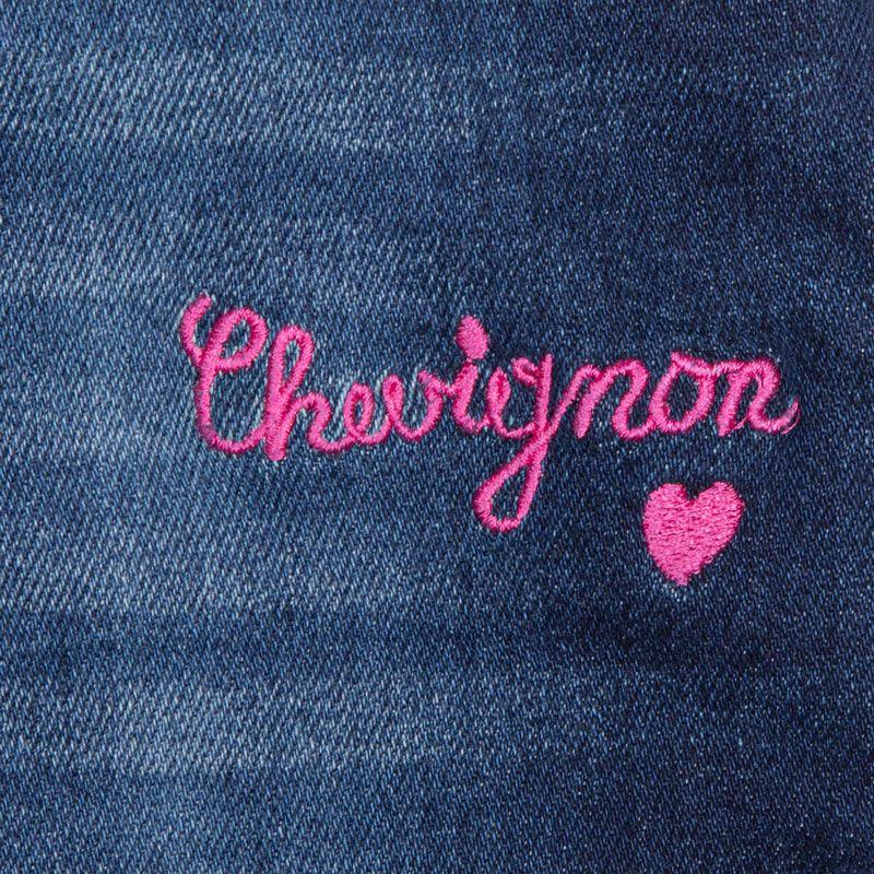 Джинсовые шорты с розовой надписью Child CHEVIGNON