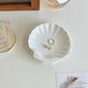 1 шт., подставка для украшений, подставка для украшений, роскошный поднос в виде ракушки, скандинавские подносы для украшений, декоративный поднос для хранения, белый, 2 размера