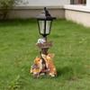 Hand-Painted Resin Outdoor Figurine Light Solar Landscape Decor Light  Lawn Ornament