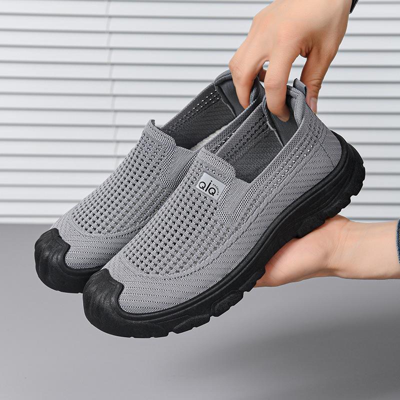 Мужские дышащие слипоны из материала Fly-Knit - Легкие, повседневные и удобные для вождения