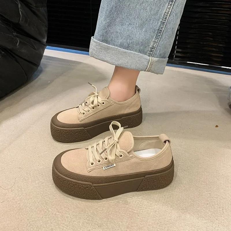 Autumn New Flat Shoes Women's Round Head Front Strap Leopard Print Anti-slip Wear Comfortable Thick Sole Low Top Shoes