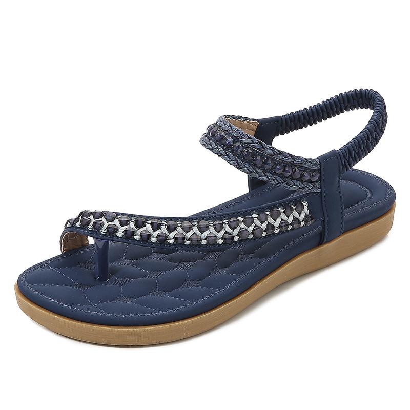 2025 летние новые босоножки в стиле бохо женские простые и легкие повседневные босоножки на плоской подошве большого размера с несколькими носками