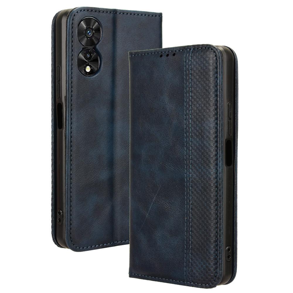 For TCL 50 SE PU Leather Phone Stand Case Retro Texture Stand Magnetic Phone Cover