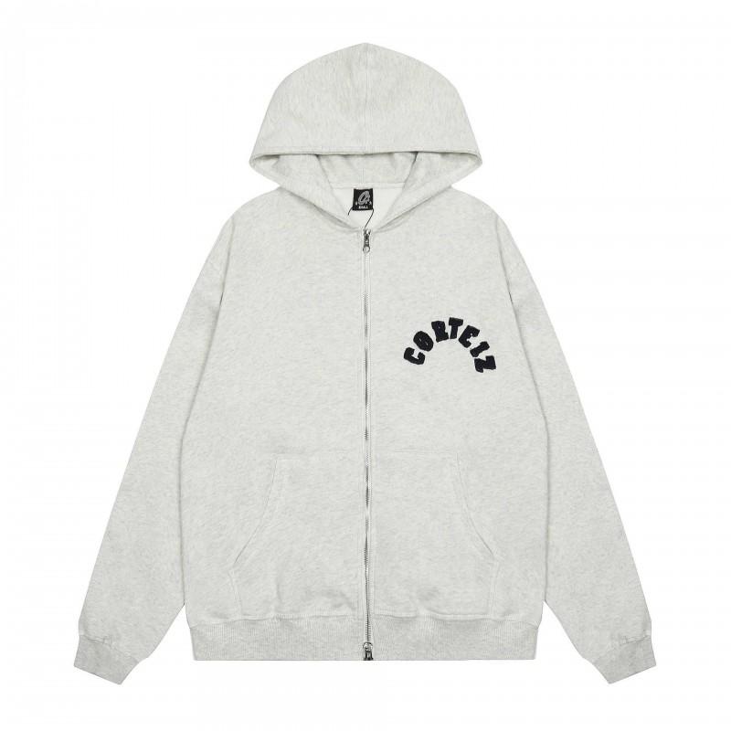 Corteiz Streetwear Zip-Up Hooded Cardigan Sweatshirt Set Teens High Street Style Casual Outfit