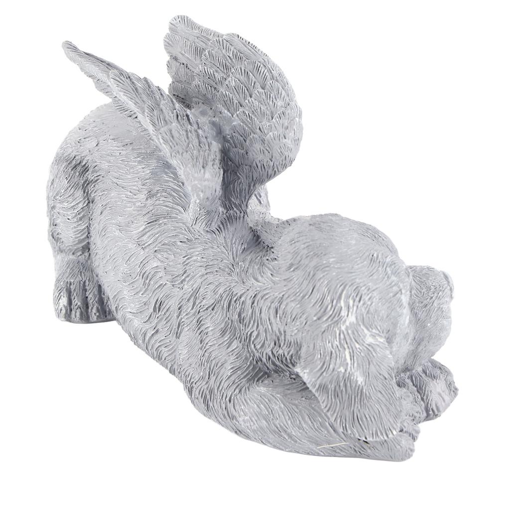 Pet Memorial Statue Resin Sleeping Pet Angel Garden Sculpture for Pet Memorial Gravestone Ornament