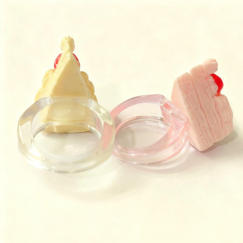 Милое рождественское кольцо-торт с кремом в виде Санта-Клауса - Мультяшная акриловая еда для игры