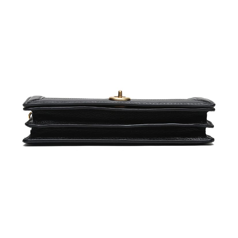 Coach Riley 21 Leather Chain Bag Women Handbags Black 69969-B4BK