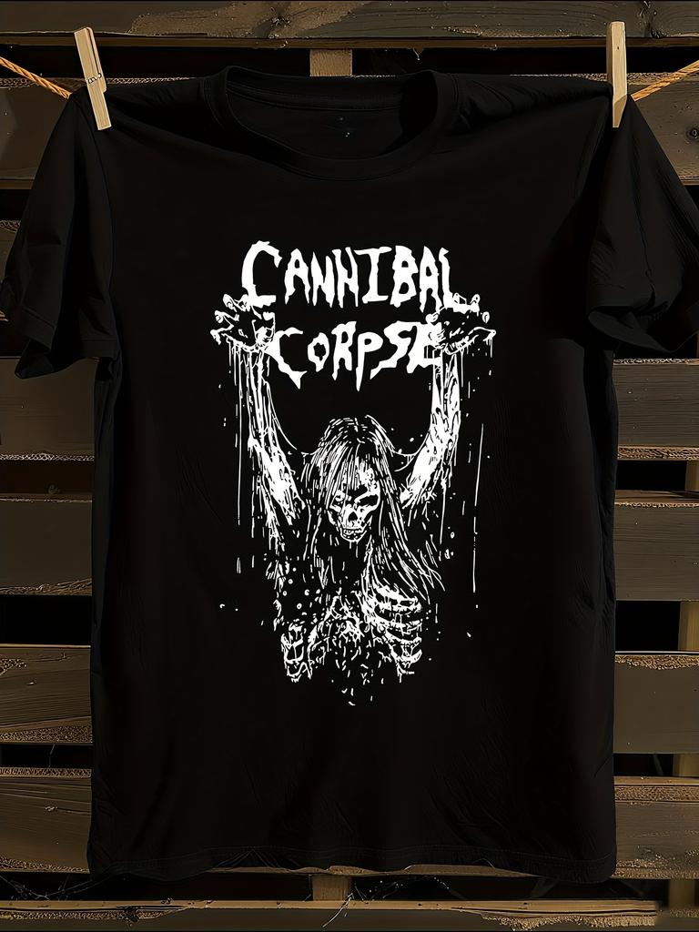 CANNIBAL CORPSE Graphic T-Shirt Mens Tshirt Womens Tshirts with Letters Print Short Sleeves T-Shirt Casual Street Tee Shirt Top
