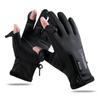 Men's Winter Windproof Waterproof Fingerless Touchscreen Cycling Gloves - Warm Fleece for Outdoor Sports