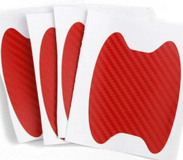 Защитные наклейки на ручки дверей автомобиля из углеродного волокна, набор из 4 штук