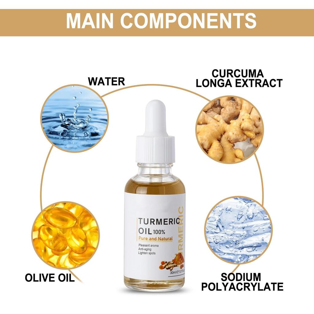 30ml Turmeric Essence Natural Bright Skin Dark Spot Skin Care Moisturizing Repair Serum