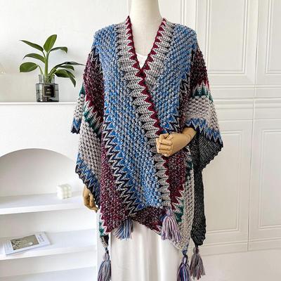 Вязаная шаль-одеяло в стиле ретро для женщин - идеально подходит для фотосъемки в путешествиях Лицзян и Дали