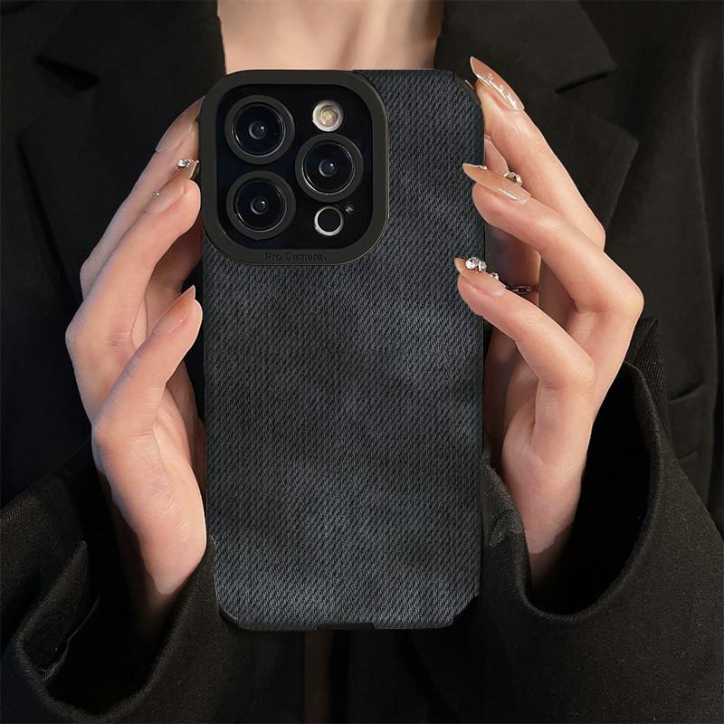 Мягкий силиконовый чехол для телефона из джинсовой ткани с вертикальным рисунком и принтом для телефона, задняя крышка с объективом камеры, полная защита