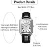 Мужские часы квадратные кожаные часы Seiko водонепроницаемые: Кварцевые часы с кожаным ремешком и прямоугольным циферблатом, мужские часы с римскими цифрами, классные деловые, повседневные, белые