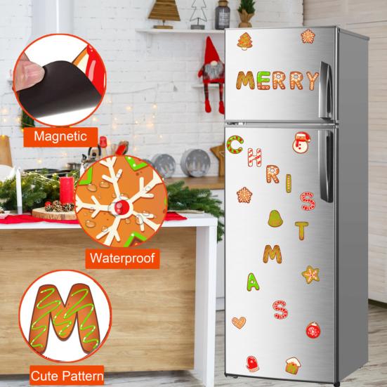 Рождественский Магнит на Холодильник Санта Клаус Снеговик Гном Лось Веселого Рождества Гаражные Двери Кухня