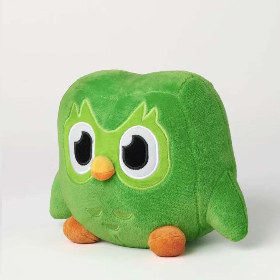 Зеленая плюшевая игрушка Duolingo Owl Duo Plushie Of Duo The Owl Cartoon Anime Owl Doll Soft Animal Toy Children Birthday Gift