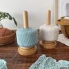 Bamboo And Wood Yarn Stand Yarn Spool Home Braided Yarn Spool Storage Stand Table Top Rotary Ball Wooden Winder