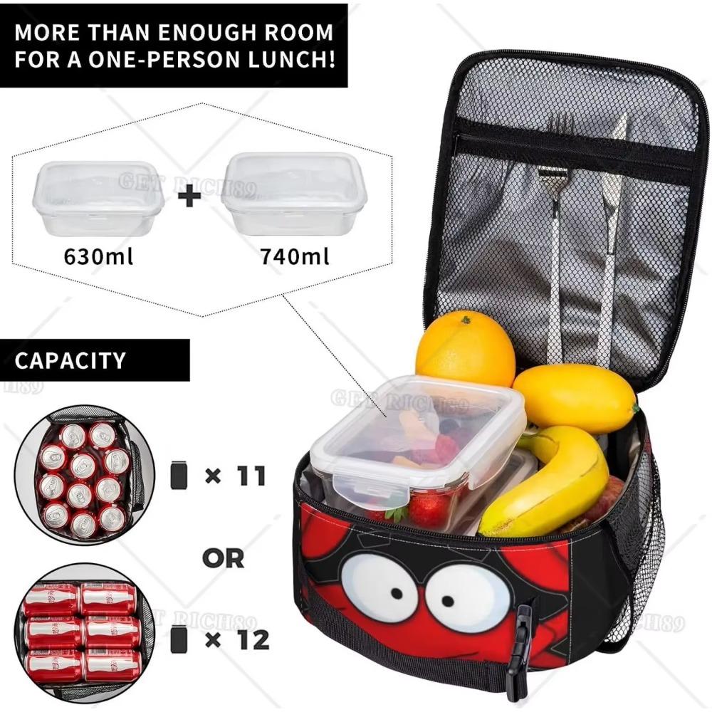 Ланч-бокс с рисунком краба и морских животных для женщин, мужчин, мальчиков, девочек, переносная изолированная сумка для обеда, многоразовая замораживаемая сумка-органайзер