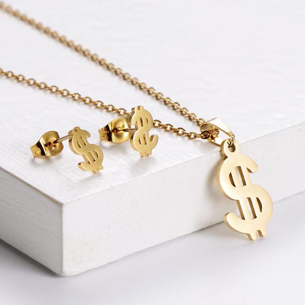 Ожерелье Женский стиль Ключица Цепочка Темперамент Серьги Подвеска Гальванопокрытие Южная Америка Африка