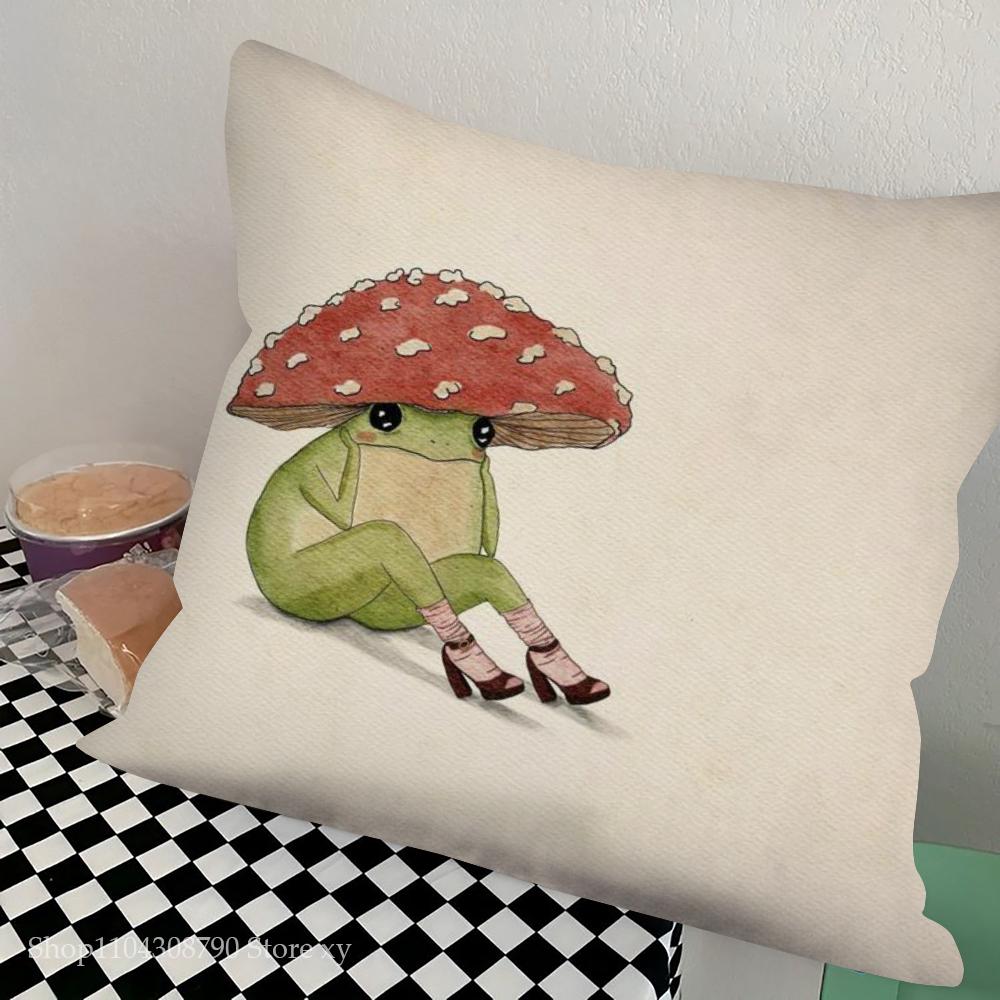 1 шт. Забавная наволочка в стиле ретро с изображением растений и грибов, квадратная, для спальни, дивана, отдыха, комфорта, автомобиля, гостиной, домашнего декора.
