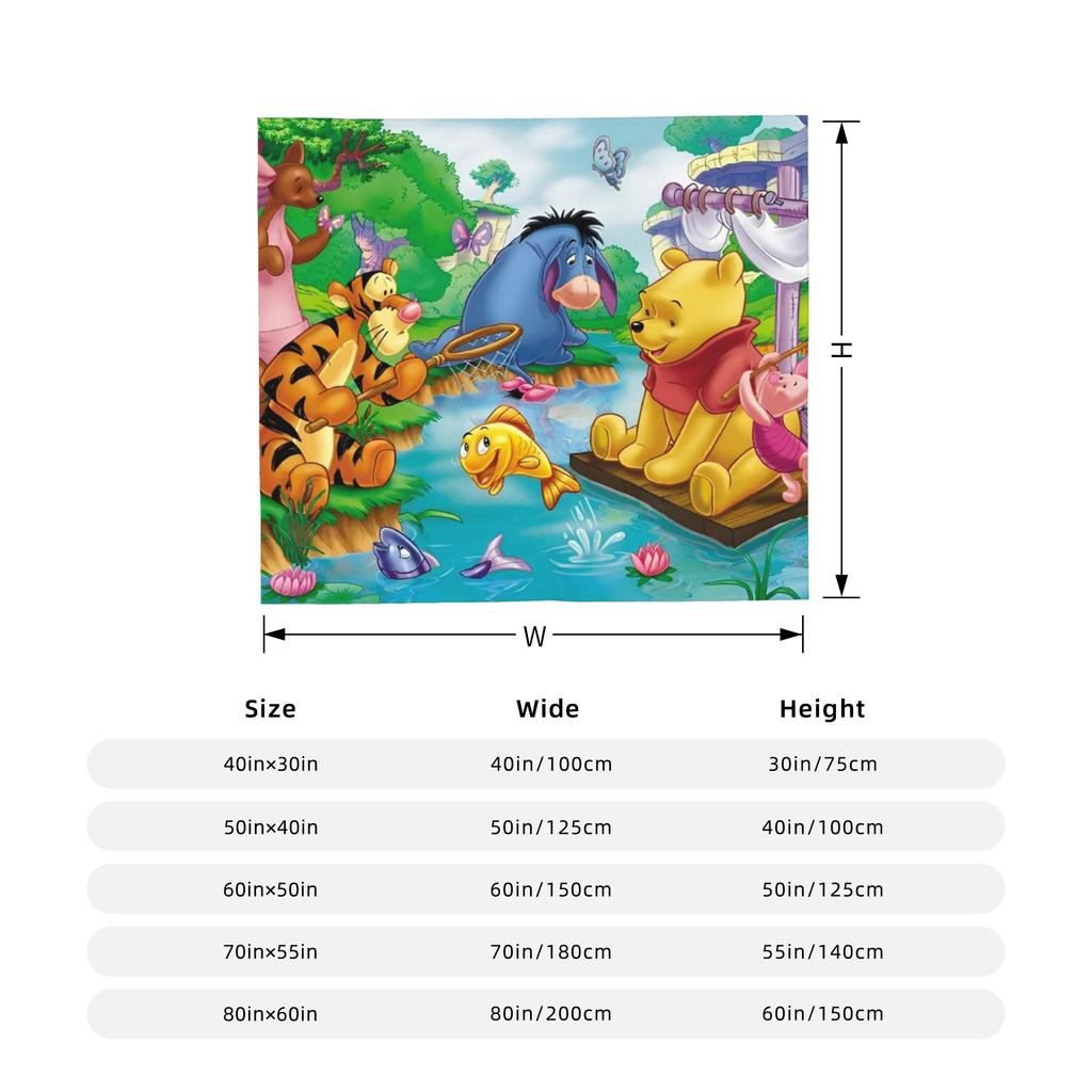 Tigger Blanket Fleece Winnie The Pooh Ultra-Soft Throw Blanket for Bedroom Sofa Bedspread