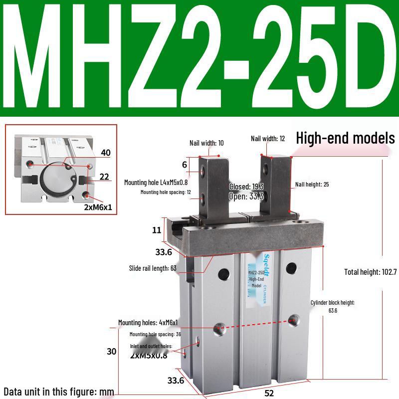 MHZL2 Pneumatic Finger Cylinder Parallel Manipulator Gripper MHZ2/HFZ Series