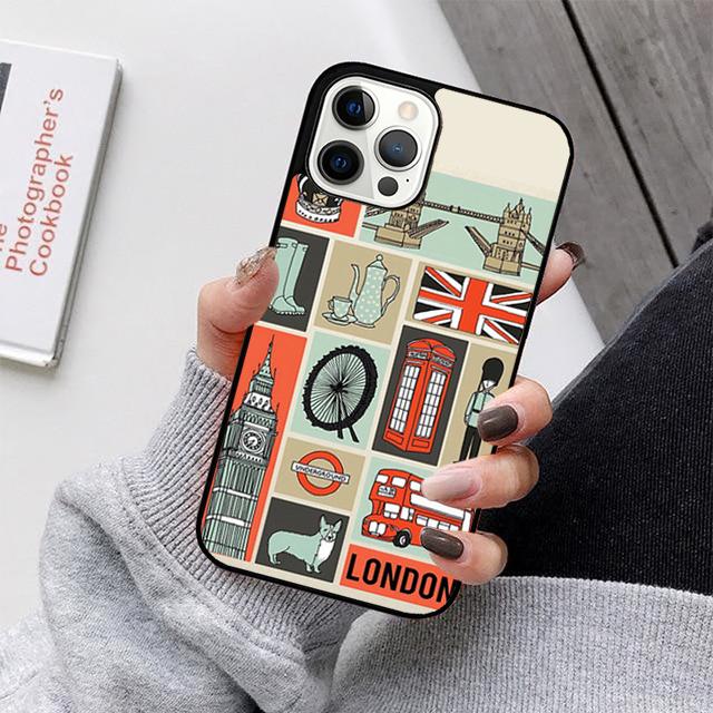 Лондонский Автобус Англия Биг Бен Чехол для Телефона Для iPhone 17 Air 16 15 14 13 12 11 Pro Max Plus Max Чехол Оболочка coque