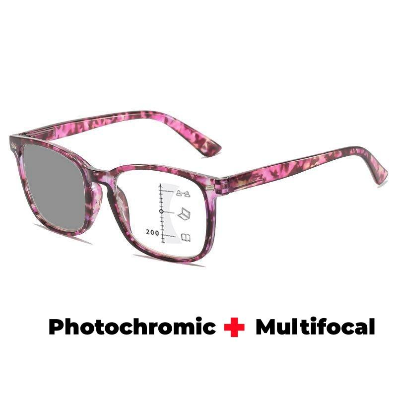 Мужские Женские Модные Фотохромные Мультифокальные Очки для Чтения Модные HD Прогрессивные Мультифокальные Очки от Пресбиопии До +3.5+4.0
