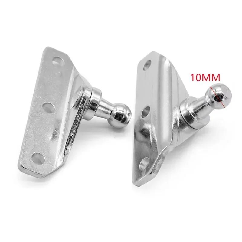 2PCS 10MM Silver Ball Stud Shock Struts Gas Prop Strut Spring Mounting Brackets Connector Zinc Plated Steel For RVs Campers Home