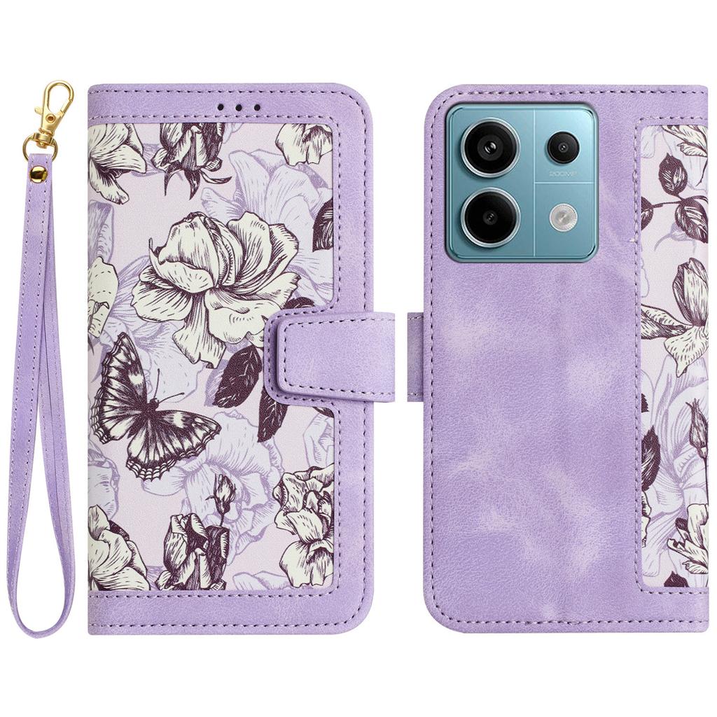 Для Xiaomi Redmi Note 13 Pro 5G/Poco X6 5G Чехол Противоцарапный Чехол для телефона из ПУ кожи с держателем для карт