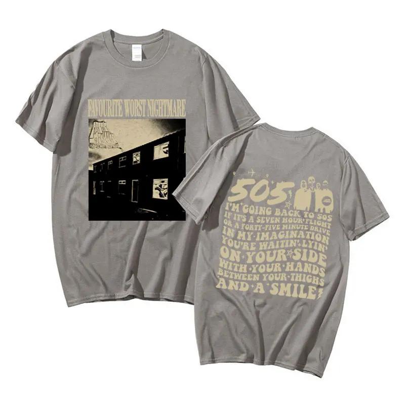 Винтажная футболка Favourite Worst Nightmare Футболка Arctic Monkeys 505 с принтом текстов песен для мужчин и женщин в стиле хип-хоп-панк свободного покроя