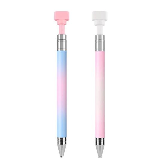 Rhinestone Art Pen with Wax Ergonomic Design Automatic Refillable Nail Pen DIY Craft Fine Tip Manicure Pen