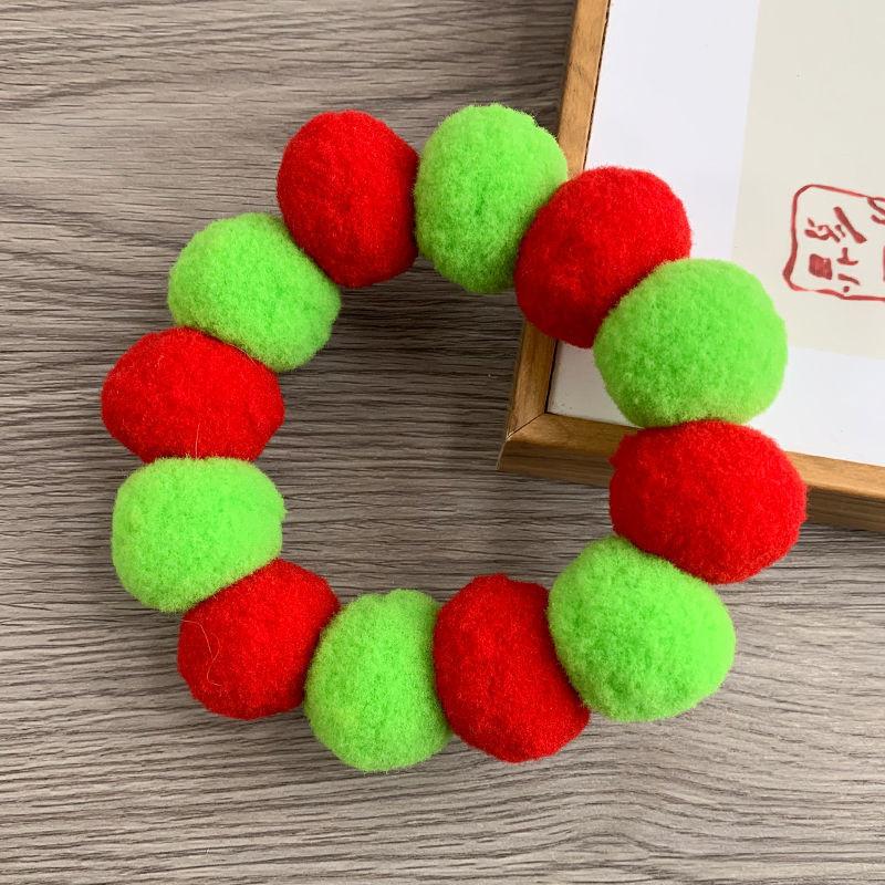 Рождественское милое ожерелье с плюшевым шариком для собаки и кошки, мягкий эластичный ошейник, аксессуары для шеи питомца, ожерелье с помпоном, подарок для щенка и котенка