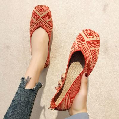 Вязаные туфли на мягкой подошве Beans, плетеные туфли, женские плоские пружинные дышащие туфли