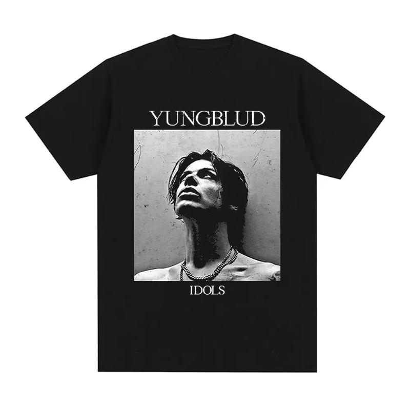 Yungblud Idios Черный Квадратный Фото Графический Принт Футболка Женская Одежда Футболки с Коротким Рукавом Повседневные Оверсайз Футболки Топы Футболки