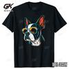 Funny Dad Mom Cool Dog Sunglasses Boston Terrier T Shirts Summer Loose Cotton Streetwear Short Sleeve Birthday Gifts T-shirt Men
